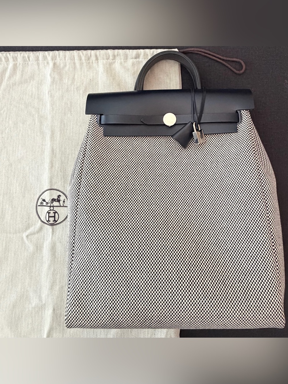 HERMES Herbag A Dos Zip Hunter Criss Viking Retourne Backpack Navy Blue